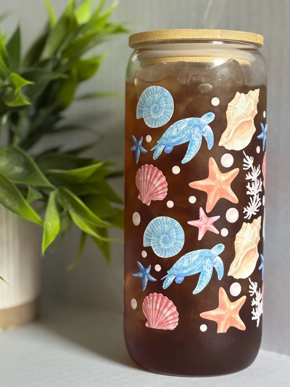 Coastal Glass Can Cup – 16oz 🌊 - Picture 4 of 6